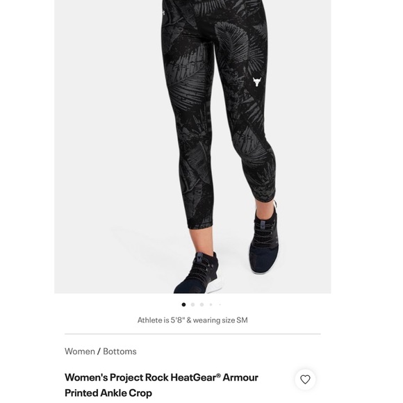 Under Armour woman’s project rock heat gear armor printed ankle crop - Picture 1 of 2